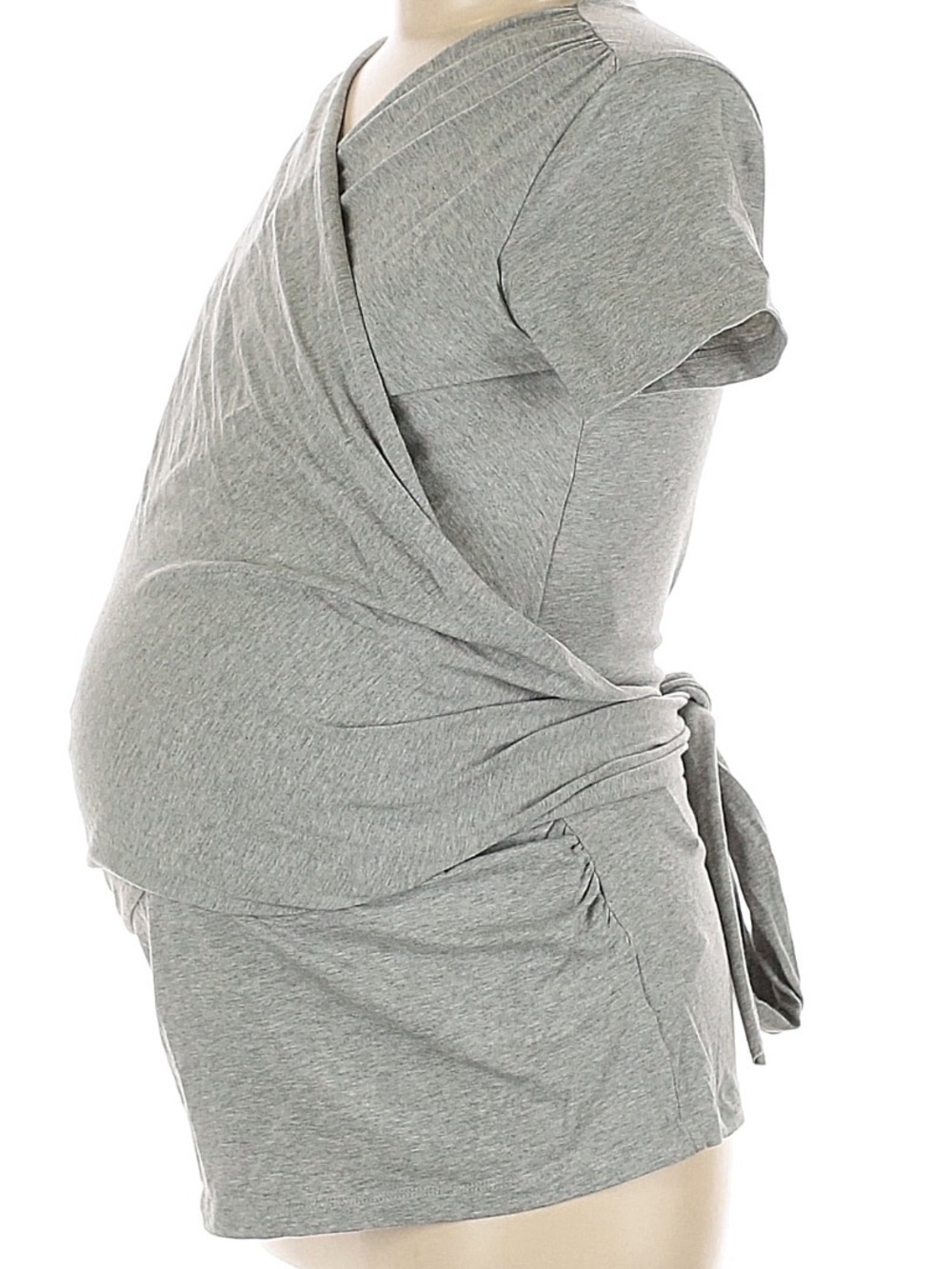 Seraphine Gray Wrap Maternity Top for Baby  - Soft Stretch Knit
